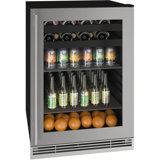 U-Line 24'' W Built-In Beverage Cooler with Wine Storage