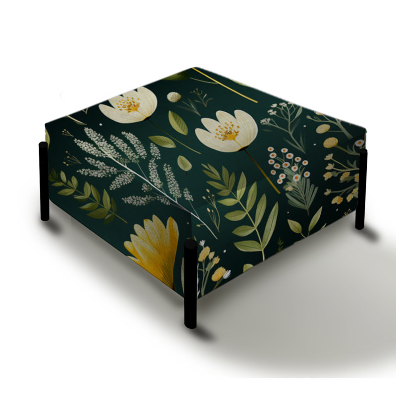 Motif Botanical Bliss Boho - grand repose-pieds carré botanique