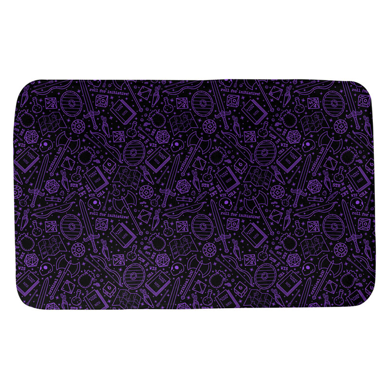 Tapis pour salle de bain rpg Leffel, l 21 po x L 34 po, Noir / Mauve