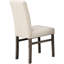 5 pièces de style transitionnel Mid-Century avec table rectangulaire en bois de 48 po et 4 chaises rembourrées en mélange de lin, finition vieillie: conception en chêne pour une atmosphère détendue-1352837346-1352837349