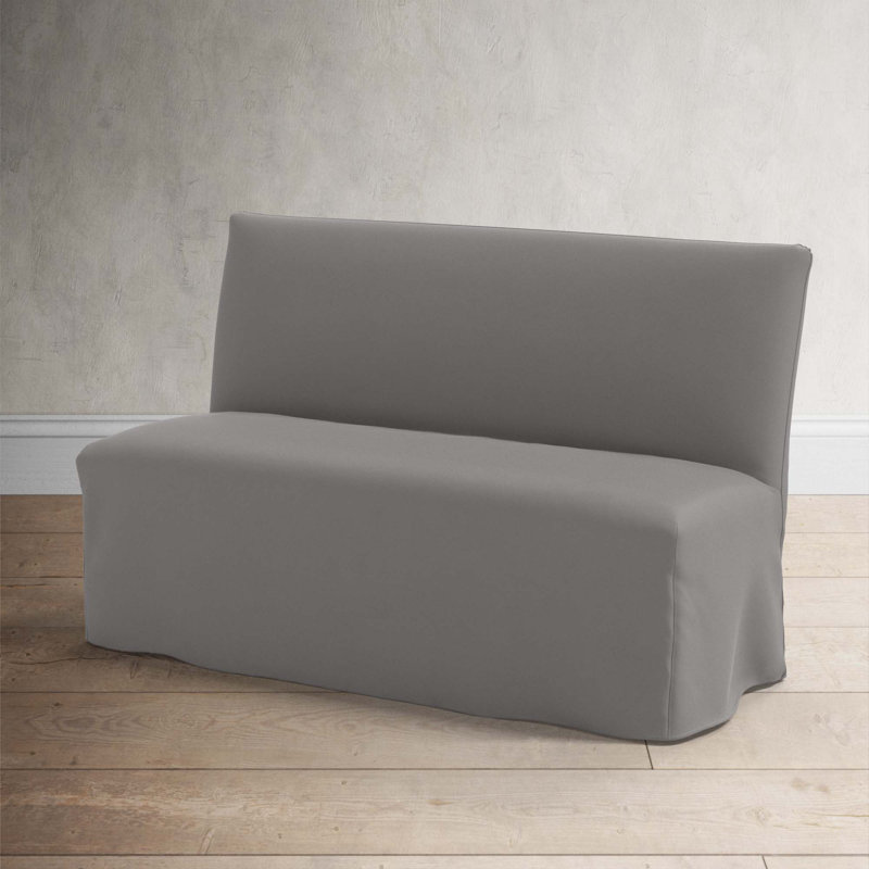 Banc rembourré Ivka, Velours performance loutre classique