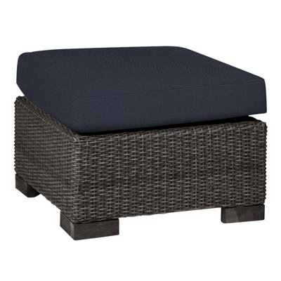 Club Woven Ottoman - Black Walnut