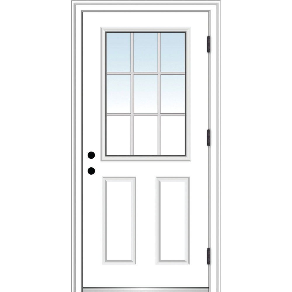 Internal Grilles Glass 80'' Paneled Fiberglass Front Entry Doors MMI DOOR Door 