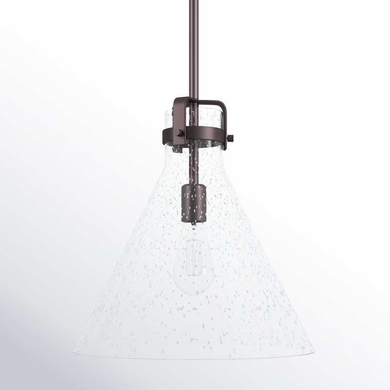 Luminaire suspendu conique à 1 lumière Amarvir, H 60 po x l 14 po x P 14 po, Pas d'ampoule, Bronze huilé