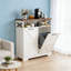 Armoire à poubelle inclinable avec rangement caché, conception à l'épreuve des chiens pour l'organisation de la cuisine, de la salle de bain et de la salle de lavage-123441221-123441219