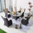 Round Outdoor Dining Set With Cushions-1902182194-1902182195