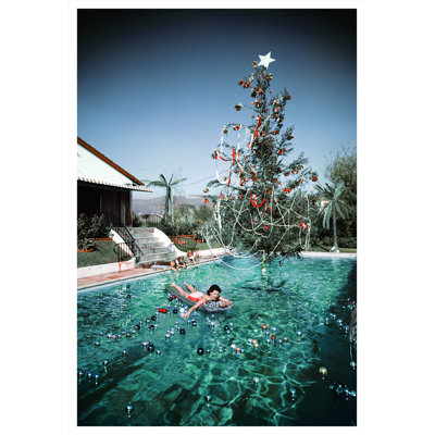 Christmas Swim Framed Photographic Print by Slim Aarons