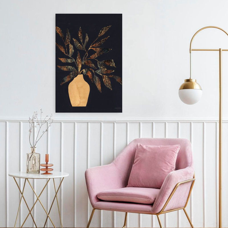 Moody Vase Silhouette Abstract Art contemporain, H 24 po x l 16 po