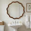 Miroir décoratif rond en bois massif Wavy-811259224
