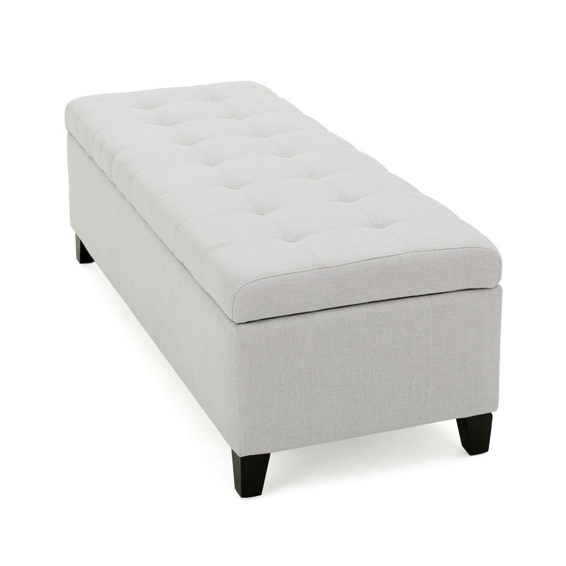 Banc rembourré avec rangement, repose-pieds, banc d'entrée, repose-pieds pour la chambre à coucher, Gris clair