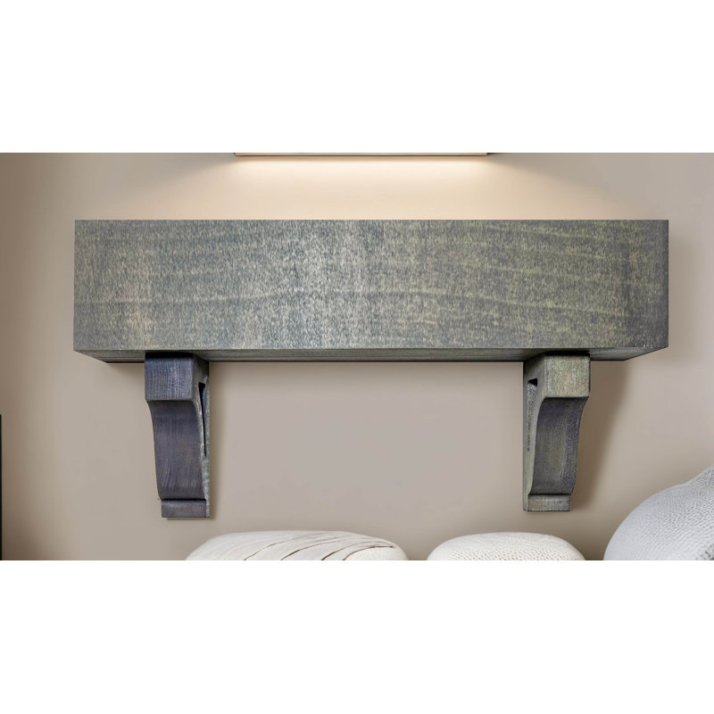 Tablettes flottantes en peuplier avec corbeaux, 11" H x 15" W x 4" D