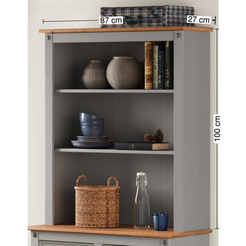 Annamary 87cm Sideboard with Bar Hutch, Grey