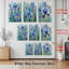 Tableau mural sur toile tendue à motif floral d'iris bleus (ensemble de 3)-1530589581