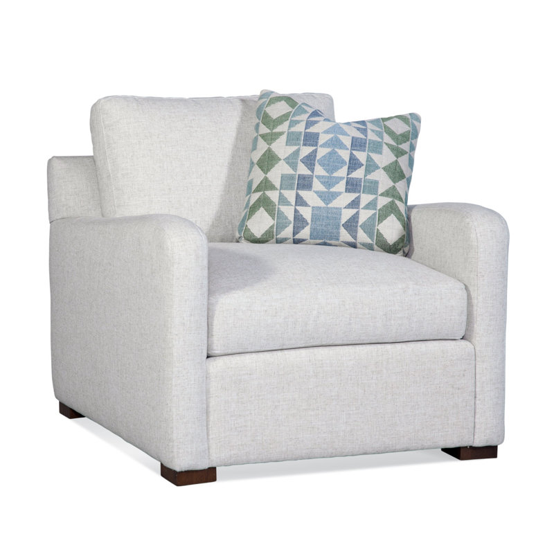 Pandora Armchair, Frost White, Beige/White Stripe; 0214-74