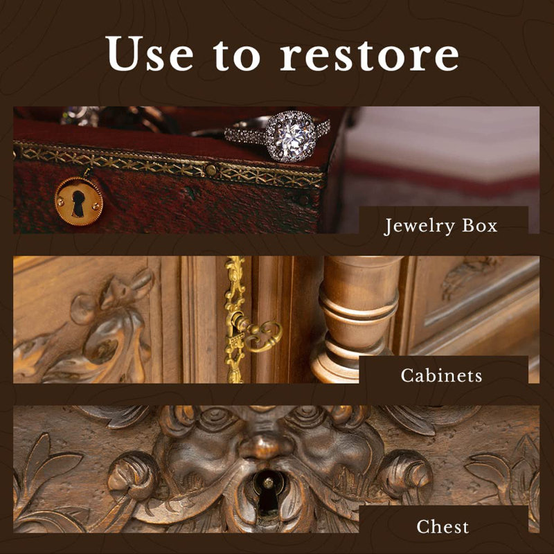 Small Brass Half Mortise Chest or Box Lock with Skeleton Key