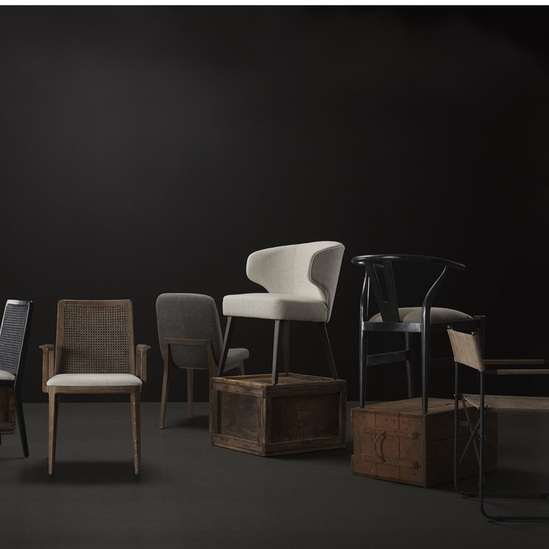 Farringdon Cotton Side Chair in Brown, Black, Black