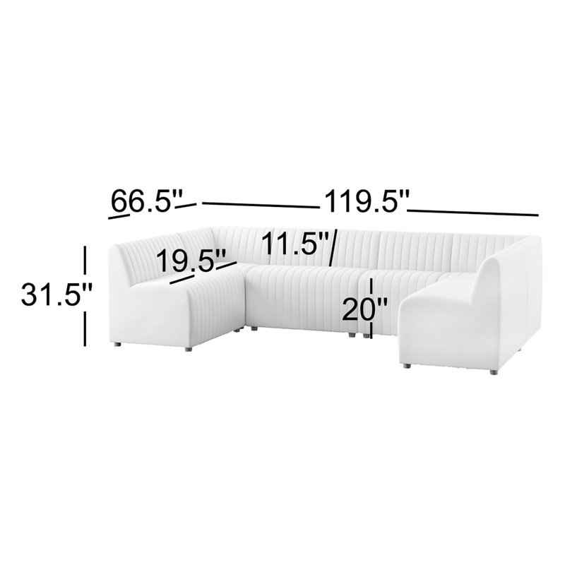 Grayson 106" Wide Symmetrical Modular Corner Sectional, 31.5" H X 119.5" W x 66.5" D, Charcoal Polyester