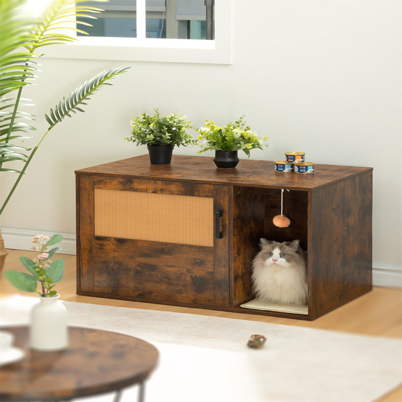 Emri Litter Box Enclosure, Rustic Brown