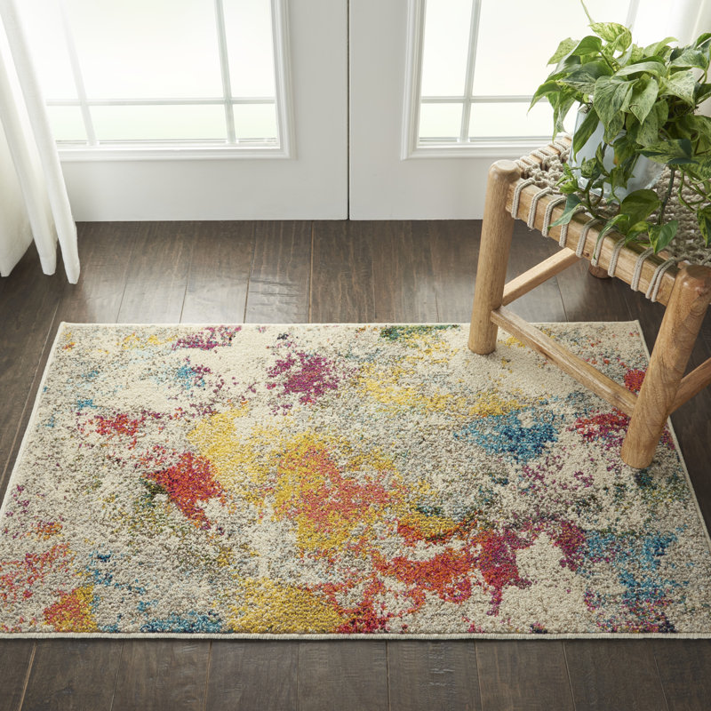 Tapis contemporain contemporain ivoire, Rectangle 2 pi 2 po x 3 pi 9 po
