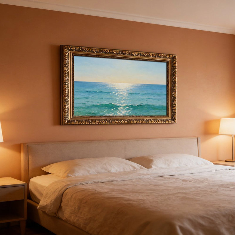 Cadre mural vintage orné Horizon Waves – Cadre doré décoratif pour œuvres d'art., L 16 po x l 24 po