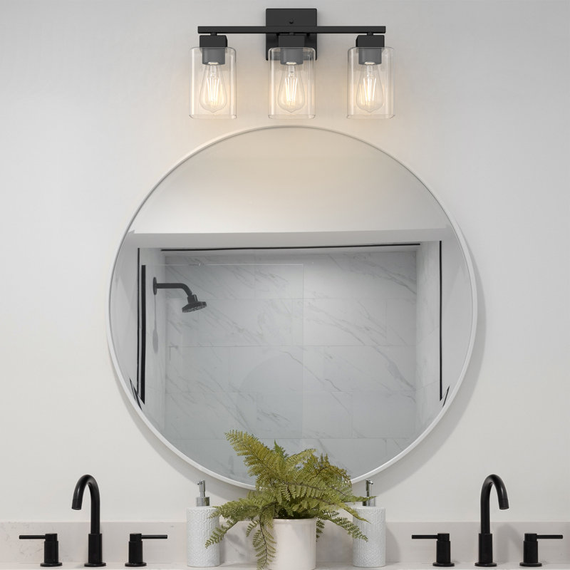 Éclairage pour coiffeuse Hartshorn, Trois lumières, Noir mat