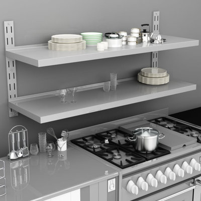 Abrego 2 Piece Metal Floating Shelf