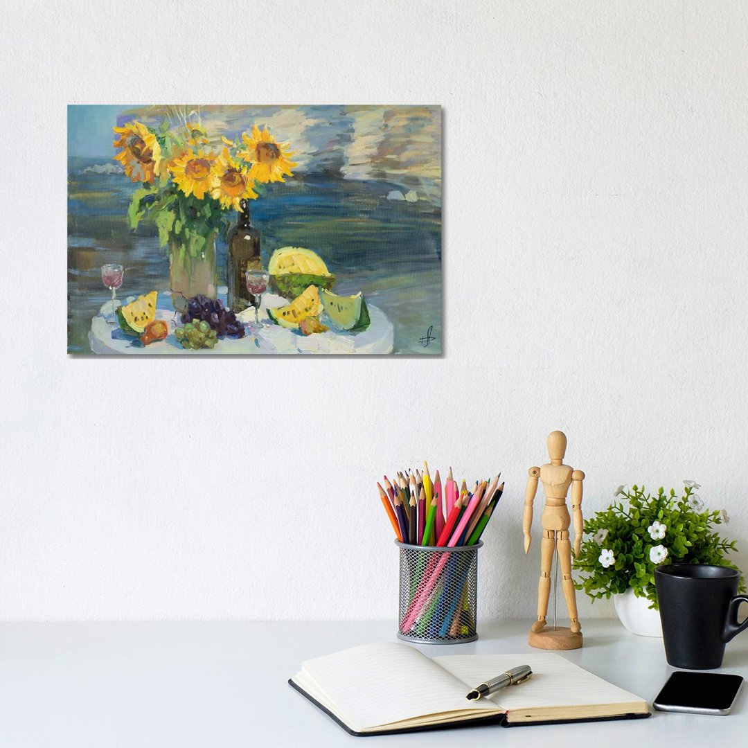 Gelbe Wassermelonen von CountessArt - Galerie-umwickelte Leinwand Giclée auf Leinwand