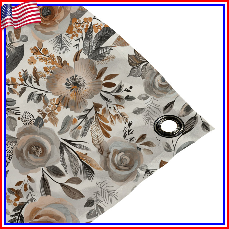 Tapisserie murale florale - Décoration murale nature, H 68 po x l 80 po avec 4 œillets