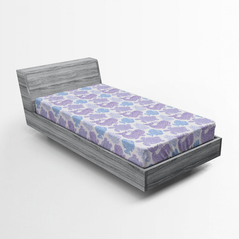 Microfiber Fitted Sheet, Full Fitted Sheet, Purple Whale