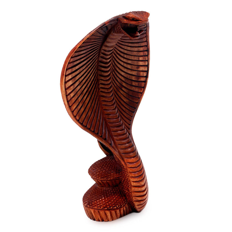 Cobra Snake Wood Sculpture 