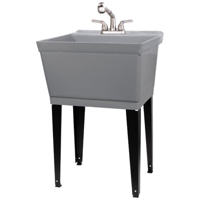 23.5 " L x 22.875 " W Freestanding Laundry Sink with Faucet