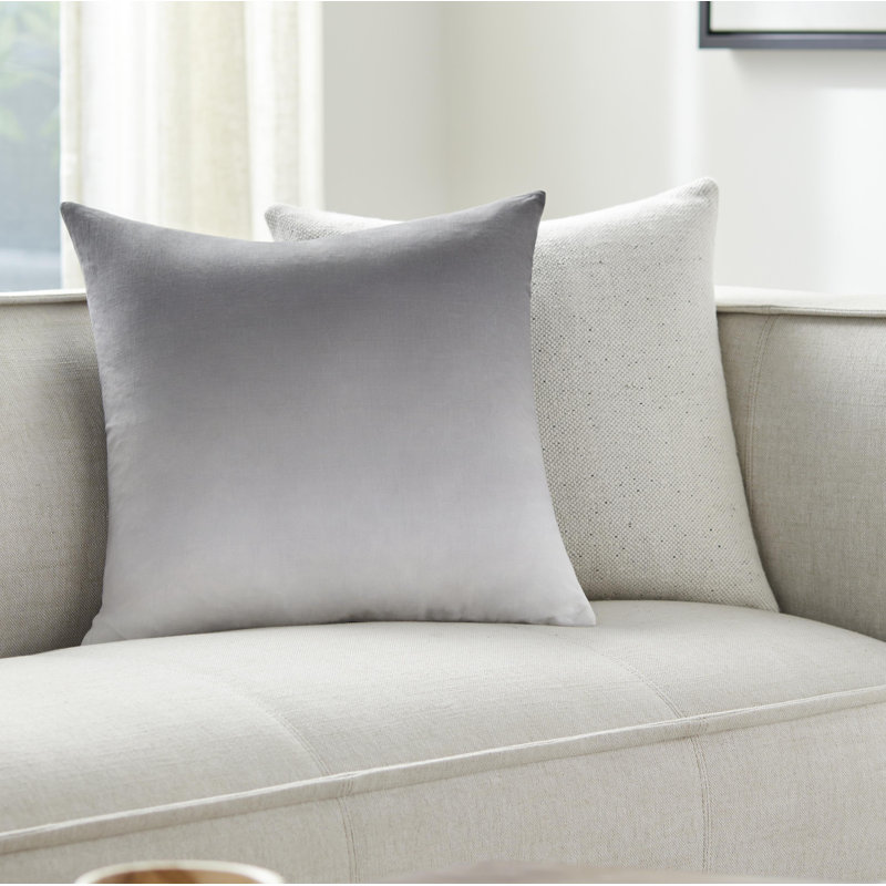 Housse et insert de coussin carré en mélange de lin Deadra, Housse de coussin seulement - sans coussin, 22 po x 22 po