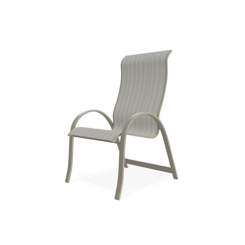 Aruba II Sling Aluminum Frame Supreme Stacking Arm Chair, Storm, Deacon