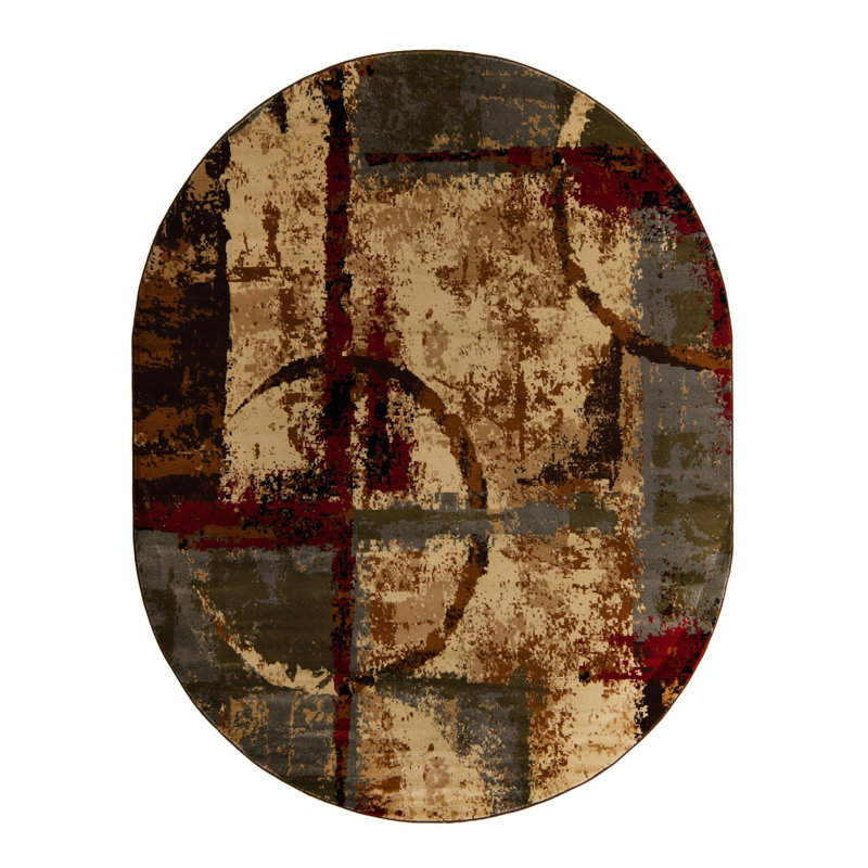 Adetomiwa Geometric Indoor Rug, Oval 7'10" x 10'