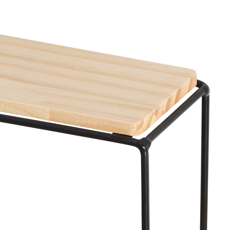 2 Piece Floating Shelf, Black/Brown