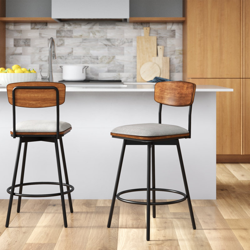 Tabouret de comptoir pivotant 27 po Avriel, Tabouret de comptoir (hauteur de siège de 27 po), Gris clair, 2