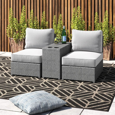Compact 2 With Cushions, Weather- , Foam-filled Seats, Machine-washable Covers, Balcony Enjoyment Seating Group, Rust Aluminum Frame, Removable Small Patio