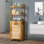 Panier à linge en bambou à 3 niveaux avec panier inclinable - Tablette de rangement H 46,5 po pour salle de bain, chambre à coucher, garde-robe