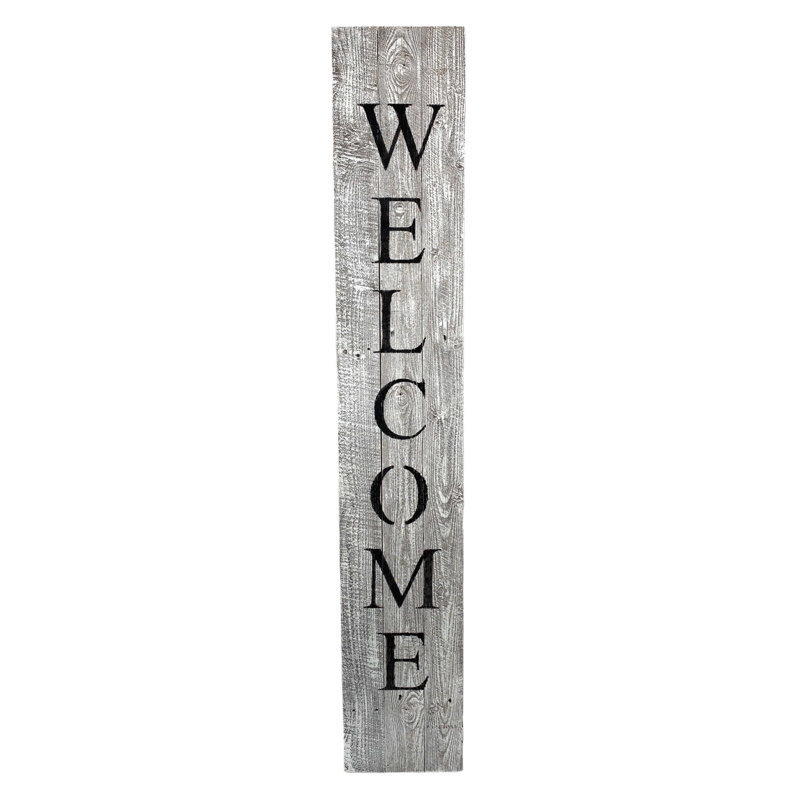 Décoration murale Welcome, Blanc rustique / noir