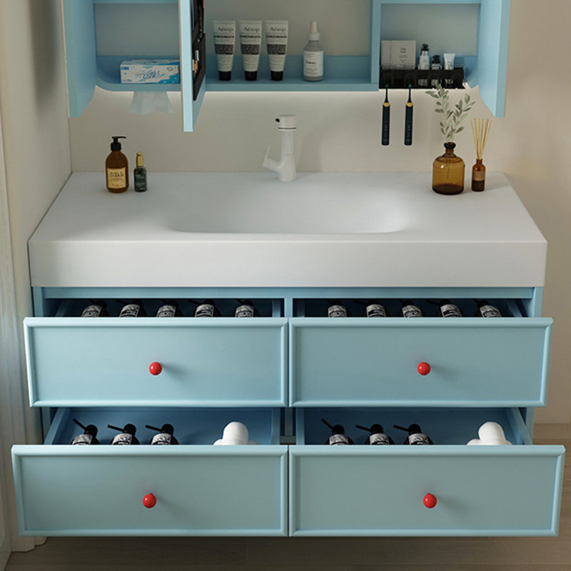 Armoire de salle de bain simple bleu