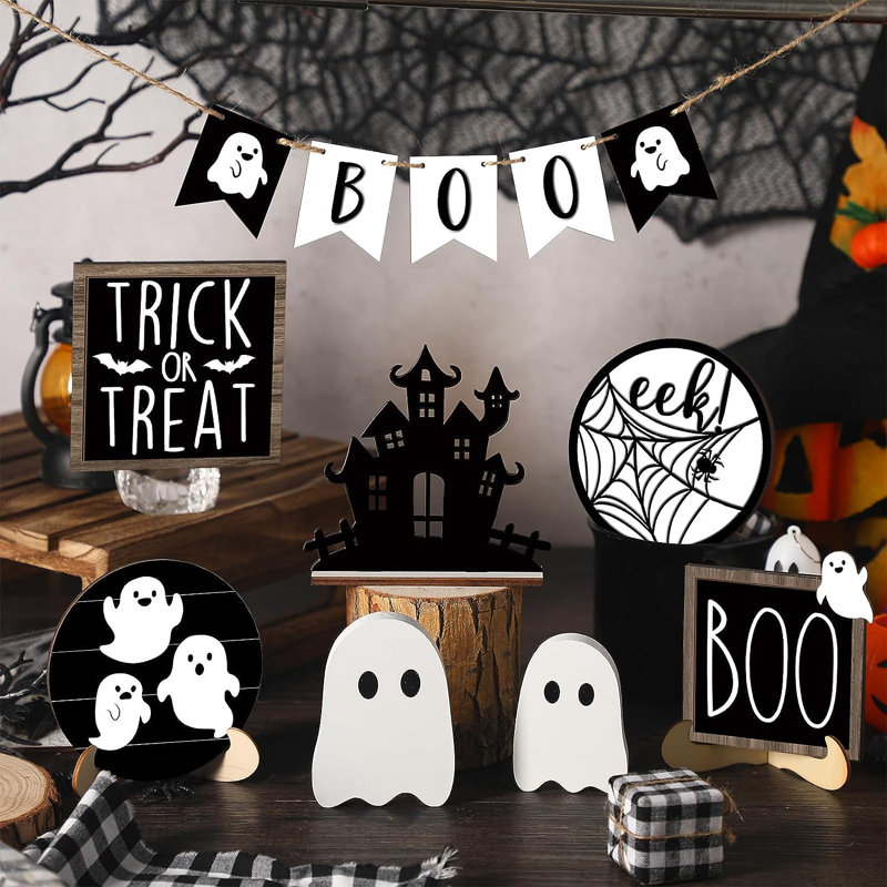 Ensemble de 15 plateaux décoratifs 15 étages Halloween