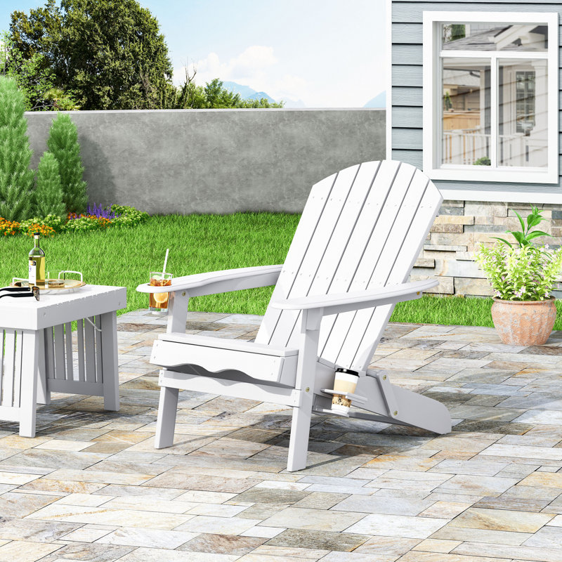 Chaise Adirondack pour n'importe quelle terrasse, patio ou bord de piscine, Blanc