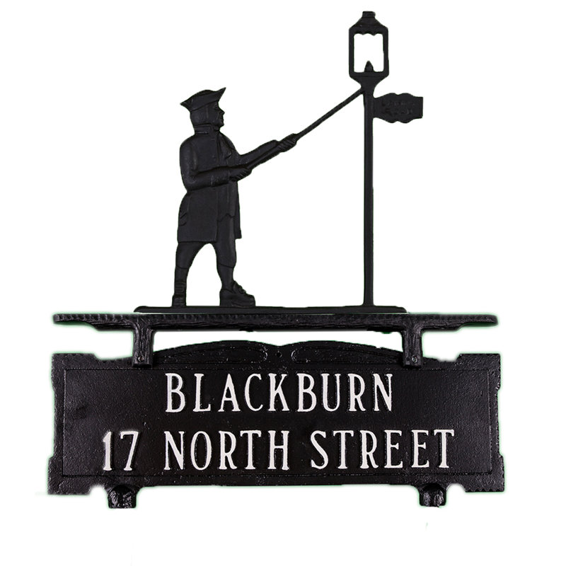 2-Line Mailbox Sign, Satin Black, Yes