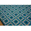 Tapis unique en laine noué à la main de 6 pi x 9 pi bleu / noir / ivoire