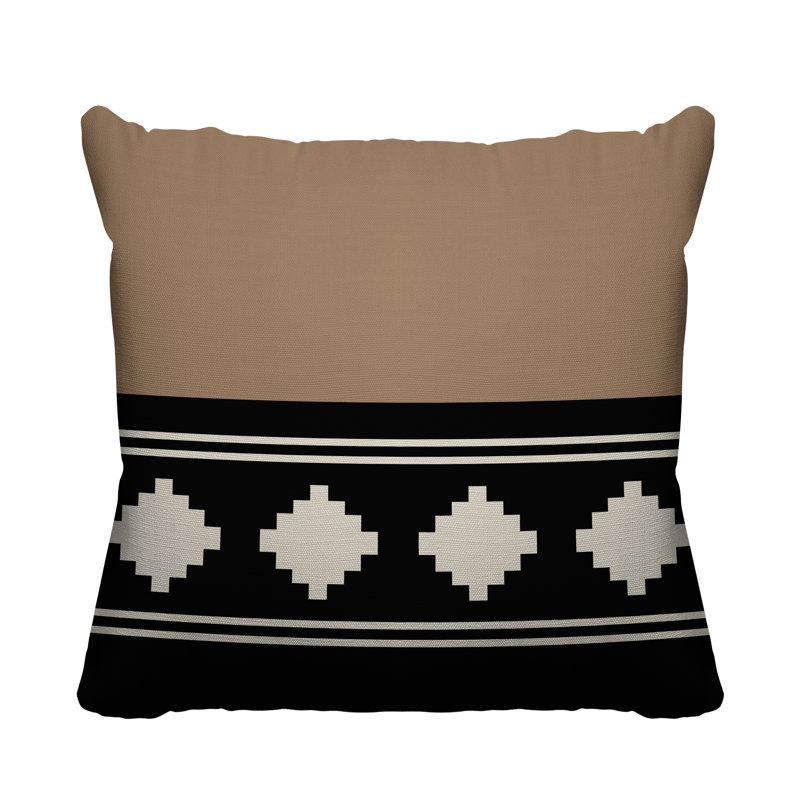 Coussin intérieur / extérieur Ector Southwestern, L 17 po x H 17 po, Beige