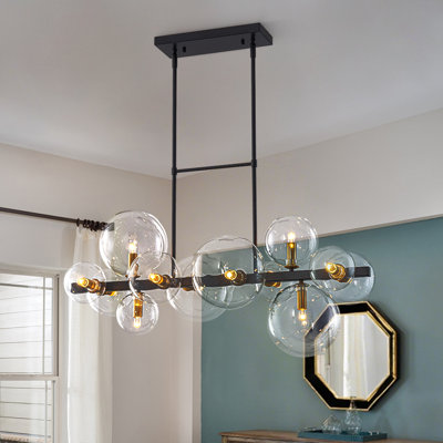 Lustre linéaire en verre 12 lumières 12 lumières