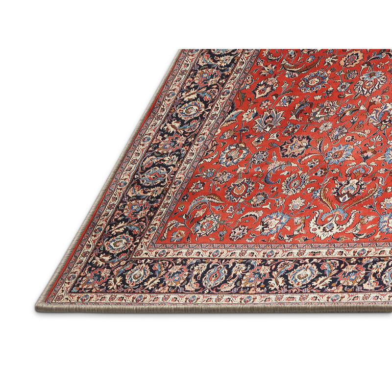 Tapis oriental en laine rouge, Rectangle 5 pi x 8 pi