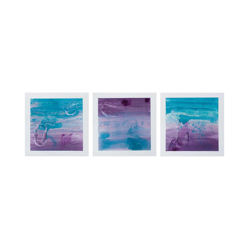 Mauve coucher de soleil triptyque - ensemble d'art mural sur toile tendue (ensemble de 3)