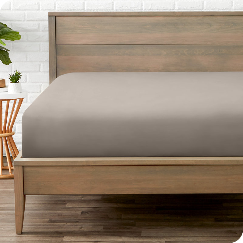 Microfiber Fitted Sheet, Twin Fitted Sheet, Khaki