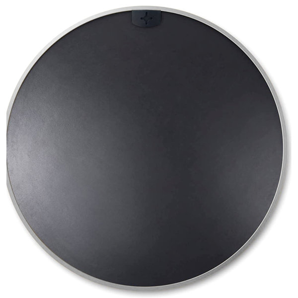 32 Inch Diameter Ebern Designs 32 Inch Diameter Black Round Wall Mirror For Bathroom ...